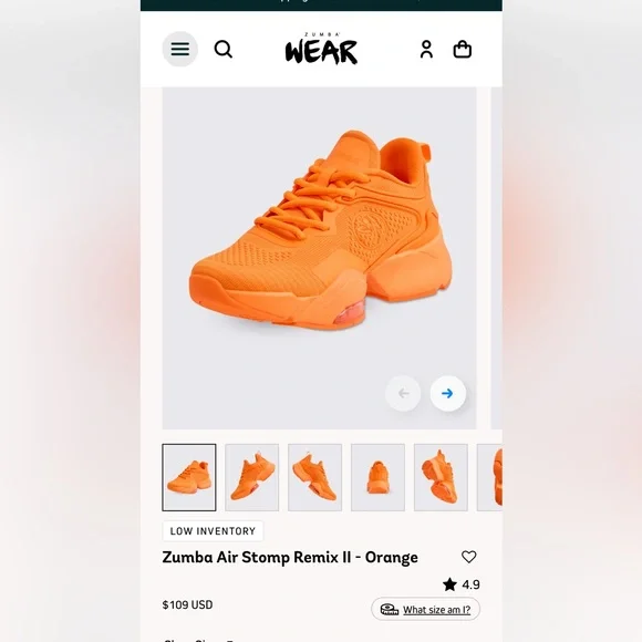 Zumba Air Stomp Remix II - Orange NWOT - Picture 2 of 11